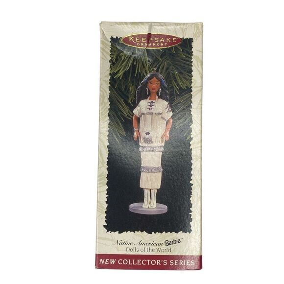 Native American Barbie 1st in series Hallmark Ornament 1996 - Picture 2 of 6